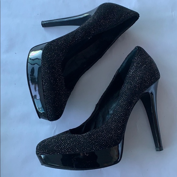 Nine West Black Sequin Heels - Picture 1 of 3